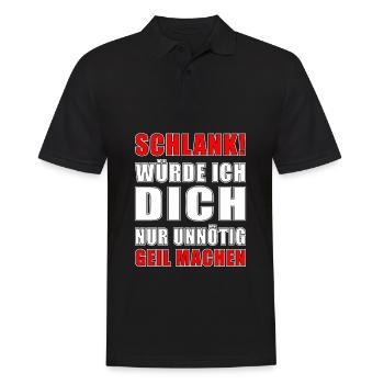Fett Spruch - Dicker Bauch Spruch - Männer Poloshirt - Schwarz - Vorne - Kai (181cm)