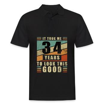 34e anniversaire 34 ans So Good Look Gift - Polo Homme - noir - Devant - Kai (181cm)