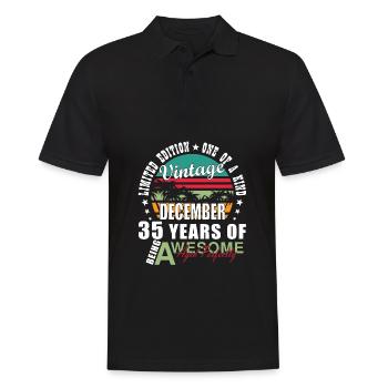 35. Geburtstag 35 Jahre Dezember 1989 - Männer Poloshirt - Schwarz - Vorne - Kai (181cm)