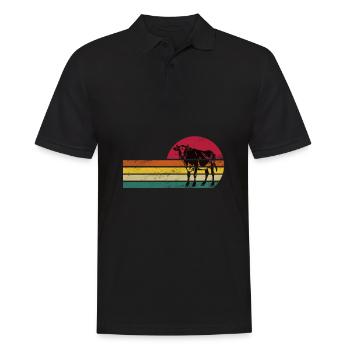 Vache écossaise Highland vache bovin - Polo Homme - noir - Devant - Kai (181cm)