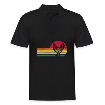 Poulets Poulet Coq - Polo Homme - noir - Devant - Kai (181cm)