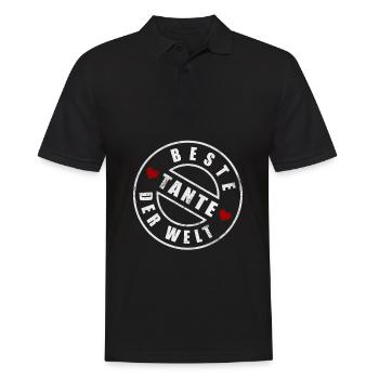 Die Beste Tante der Welt - Tante - Tanten - coole - Männer Poloshirt - Schwarz - Vorne - Kai (181cm)