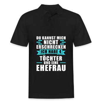 Vater 4 Töchter Papa - Männer Poloshirt - Schwarz - Vorne - Kai (181cm)