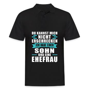 Papa 1 Sohn Papa von 1 Sohn Geschenk - Männer Poloshirt - Schwarz - Vorne - Kai (181cm)