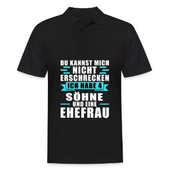 Papa 4 Söhne Papa von 4 Söhnen Geschenk - Männer Poloshirt - Schwarz - Vorne - Kai (181cm)