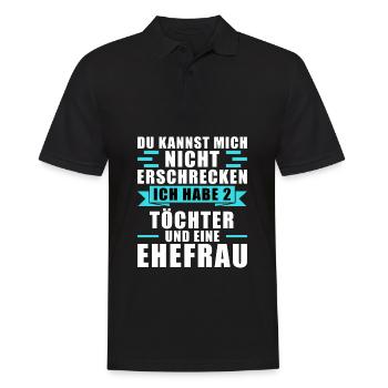 Papa 2 Töchter Papa von 2 Töchtern Geschenk - Männer Poloshirt - Schwarz - Vorne - Kai (181cm)