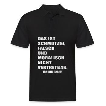 Schmutzig Falsch Verwerflich Ich Bin Dabei Spruch - Männer Poloshirt - Schwarz - Vorne - Kai (181cm)