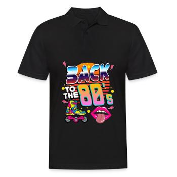 80er Jahrgang - Männer Poloshirt - Schwarz - Vorne - Kai (181cm)