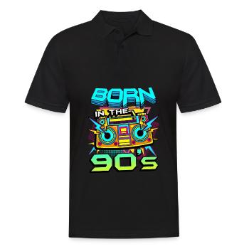 Geboren in den 90er Jahren - Männer Poloshirt - Schwarz - Vorne - Kai (181cm)