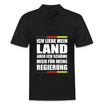 Ich Liebe Mein Land Aber Ich Schäme Mich Spruch - Männer Poloshirt - Schwarz - Vorne - Kai (181cm)