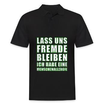 Lass uns Fremde bleiben Lustiger Spruch Statement - Männer Poloshirt - Schwarz - Vorne - Kai (181cm)