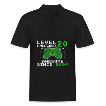 Level 20 Unlocked Legendary since 2004 - Men's Polo Shirt - black - Front - Kai (181cm)