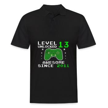 Original 2011 13 Jahre Level 13 Freischaltung - Männer Poloshirt - Schwarz - Vorne - Kai (181cm)
