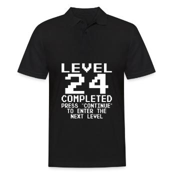 24e anniversaire Gamer niveau 24 ans cadeau - Polo Homme - noir - Devant - Kai (181cm)