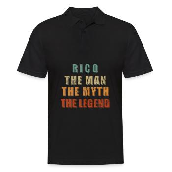 Rico First Name Name Saying - The Man. The Myth - Men's Polo Shirt - black - Front - Kai (181cm)