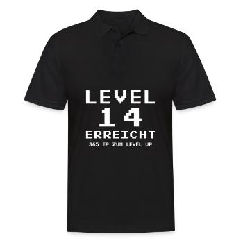 Level 14 erreicht 14. Geburtstag Gamer Gaming - Männer Poloshirt - Schwarz - Vorne - Kai (181cm)