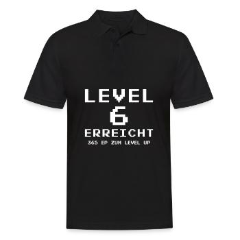 Level 6 erreicht 6. Geburtstag Gamer Gaming - Männer Poloshirt - Schwarz - Vorne - Kai (181cm)