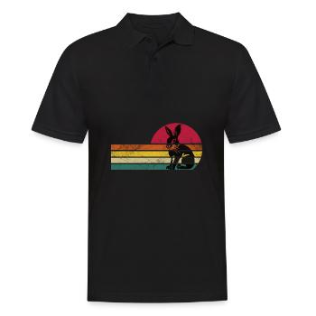 Kaninchen Hase - Männer Poloshirt - Schwarz - Vorne - Kai (181cm)
