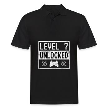 Gamer Gaming Level 7 Unlocked - Männer Poloshirt - Schwarz - Vorne - Kai (181cm)