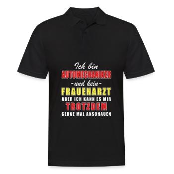 Mechaniker Sprüche Automechaniker - Männer Poloshirt - Schwarz - Vorne - Kai (181cm)