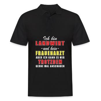 Landwirt und kein Frauenarzt - Männer Poloshirt - Schwarz - Vorne - Kai (181cm)