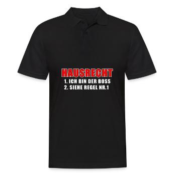 Hausrecht - ich bin der Chef - Männer Poloshirt - Schwarz - Vorne - Kai (181cm)
