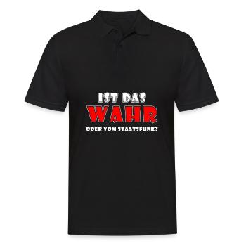 st das Wahr oder vom Staatsfunk? - Männer Poloshirt - Schwarz - Vorne - Kai (181cm)
