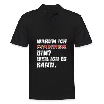 Maurer weil ich es kann Maurermeister - Männer Poloshirt - Schwarz - Vorne - Kai (181cm)