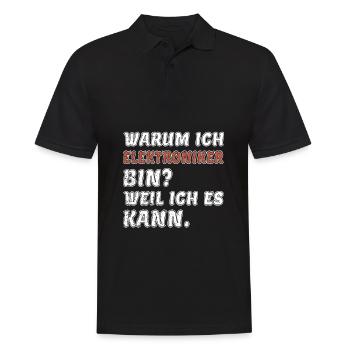 Elektriker Weil ich es kann Elektroniker - Männer Poloshirt - Schwarz - Vorne - Kai (181cm)