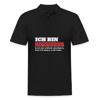 Ich bin Zimmerer Handwerker Geschenk Werkzeug - Männer Poloshirt - Schwarz - Vorne - Kai (181cm)