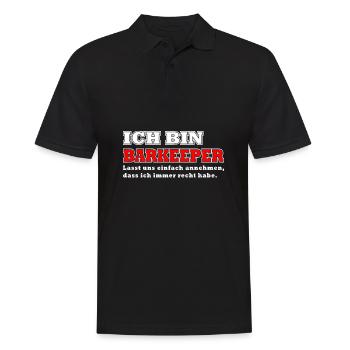 ich bin barkeeper - Männer Poloshirt - Schwarz - Vorne - Kai (181cm)