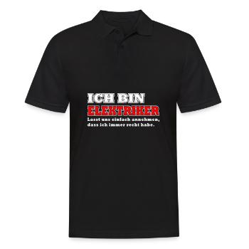 ich bin elektriker - Männer Poloshirt - Schwarz - Vorne - Kai (181cm)