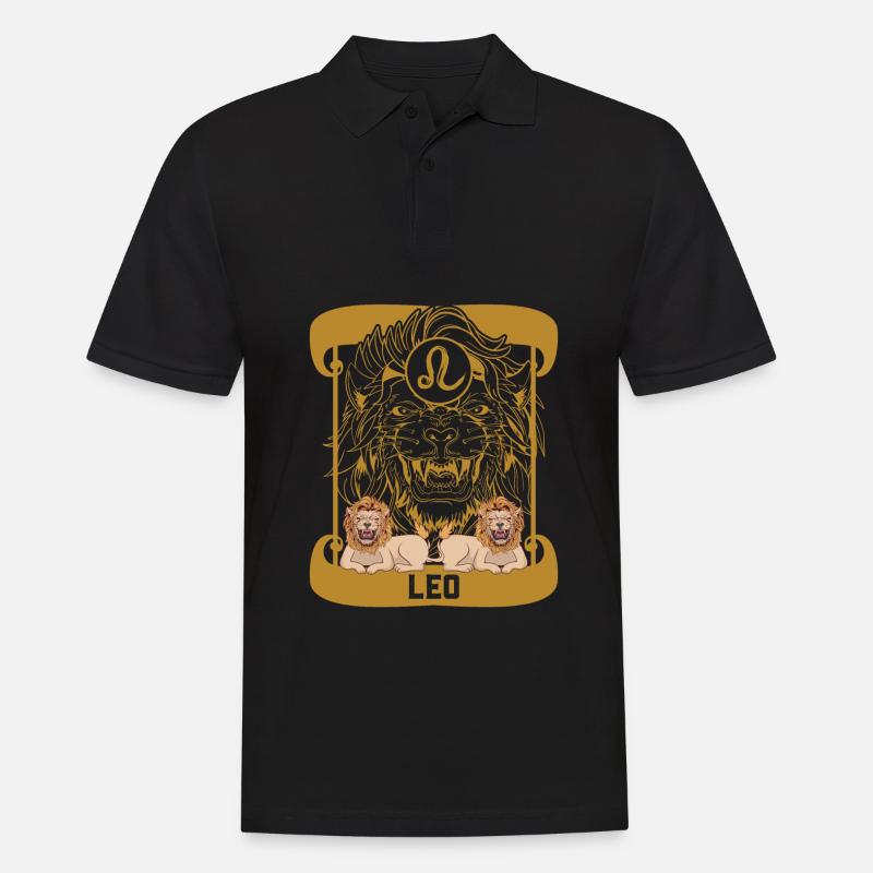Löwe Sternzeichen, Sternzeichen Löwe, Löwe Symbol - Männer Poloshirt - Schwarz