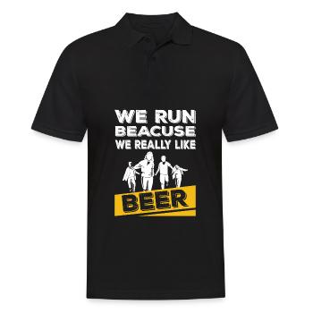 Ich mag Bier - Männer Poloshirt - Schwarz - Vorne - Kai (181cm)
