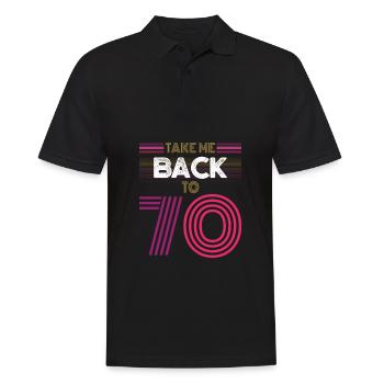 Rétro des années 70 - Polo Homme - noir - Devant - Kai (181cm)