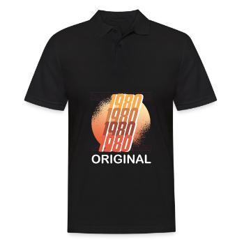 Anniversaire 1980 Vintage Vintage 45 ans - Polo Homme - noir - Devant - Kai (181cm)