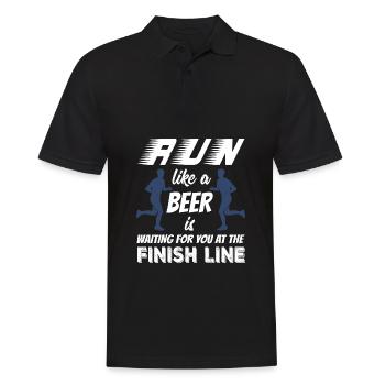 Funny Run Like There's Beer at Finish Line T-shirt - Männer Poloshirt - Schwarz - Vorne - Kai (181cm)