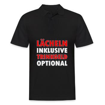 Lächeln inklusive Trinkgeld optional - Männer Poloshirt - Schwarz - Vorne - Kai (181cm)