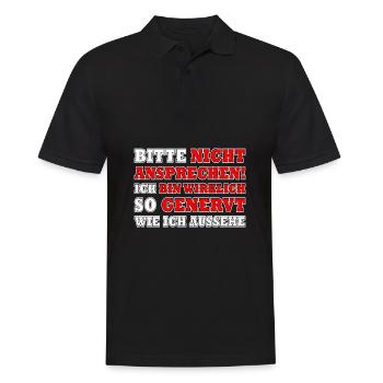 Bitte nicht ansprechen ich bin wirklich so genervt - Männer Poloshirt - Schwarz - Vorne - Kai (181cm)