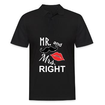 Wedding: Mr & Mrs Right - Men's Polo Shirt - black - Front - Kai (181cm)