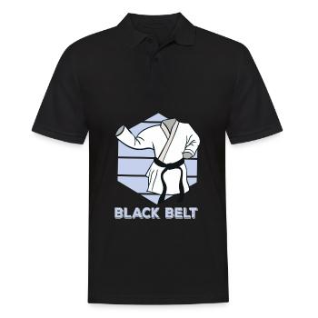 Black Belt - Men's Polo Shirt - black - Front - Kai (181cm)