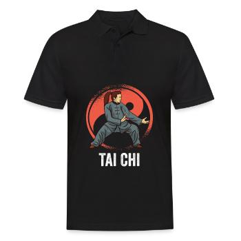Tai chi - Polo Homme - noir - Devant - Kai (181cm)