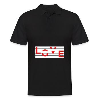 LOVE - Männer Poloshirt - Schwarz - Vorne - Kai (181cm)