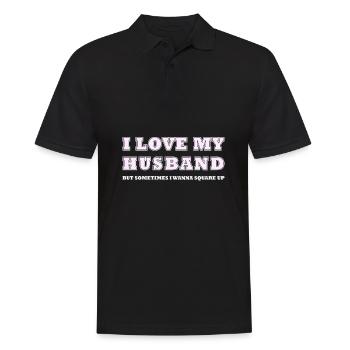 Drôle maman femme cadeau chemise j’aime mon mari - Polo Homme - noir - Devant - Kai (181cm)