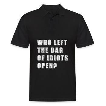 Who left the bag of idiots open? - Men's Polo Shirt - black - Front - Kai (181cm)