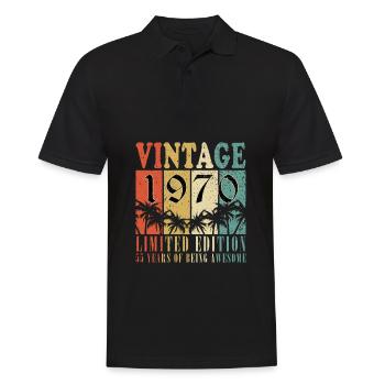 55. Geburtstag Jahrgang 1970 55 Jahre Geschenk - Männer Poloshirt - Schwarz - Vorne - Kai (181cm)