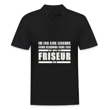 Friseur Beruf - Männer Poloshirt - Schwarz - Vorne - Kai (181cm)