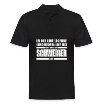 Schweißer Schweißen Beruf Schweisser Handwerker - Männer Poloshirt - Schwarz - Vorne - Kai (181cm)