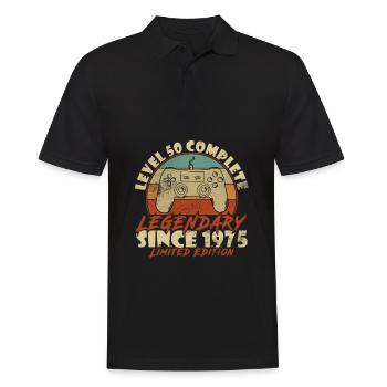50th Birthday Level 50 Complete 1975 - Men's Polo Shirt - black - Front - Kai (181cm)