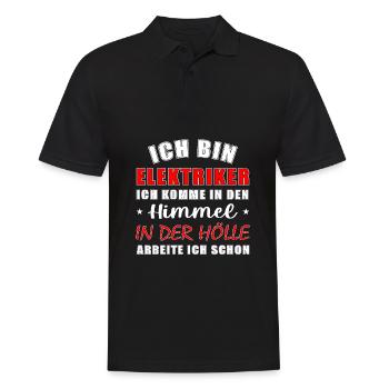 ich bin Elektriker, ich komme in den Himmel - Männer Poloshirt - Schwarz - Vorne - Kai (181cm)